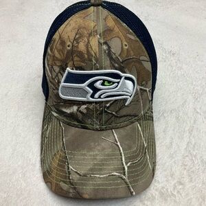 NFL SEATTLE SEAHAWKS New Era 39THIRTY Hunting Camouflage Mesh Back Fitted Hat